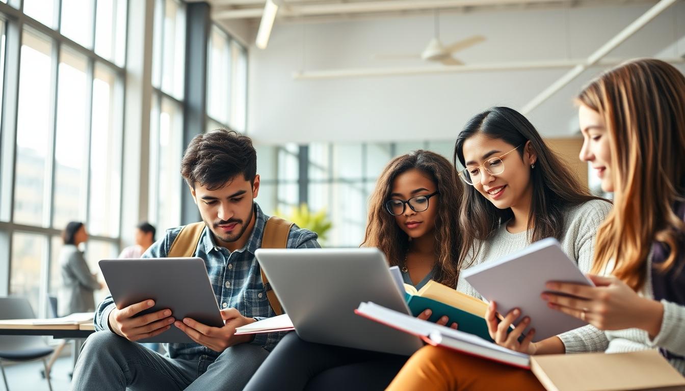 Structured study materials and learning resources on a desk